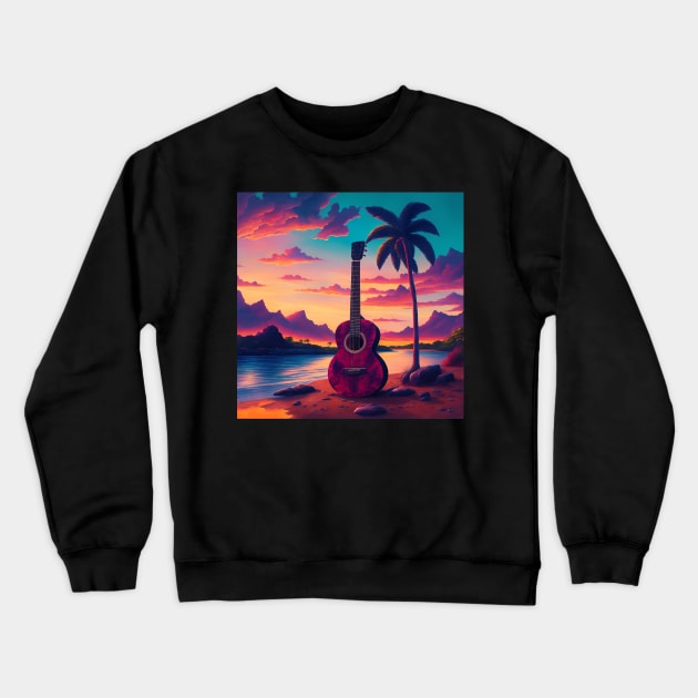 80s Style  Beautiful Sunset Retro Vintage Travel Artwork Crewneck Sweatshirt by Ceylon